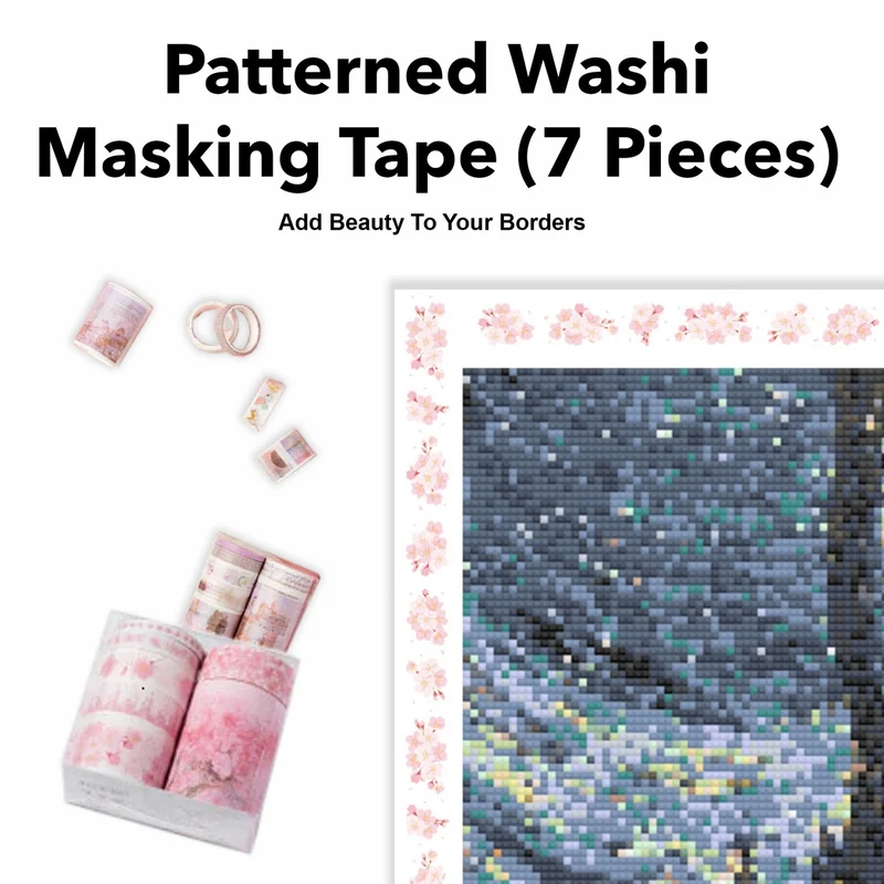 Patterned Washi Masking Tape (7-Piece Kit)