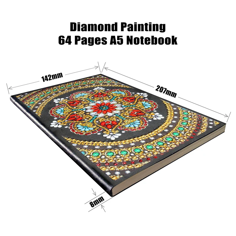 Red Floral Mandala Diamond Painting Journal