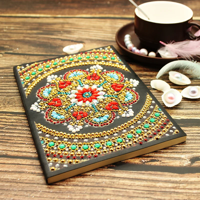 Red Floral Mandala Diamond Painting Journal