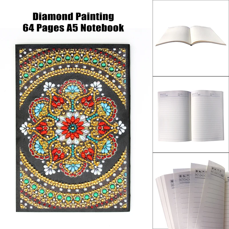 Red Floral Mandala Diamond Painting Journal