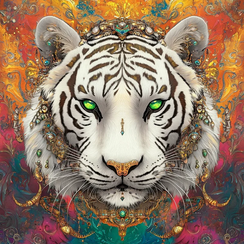 Emerald Eye White Tiger Diamond Art Kit