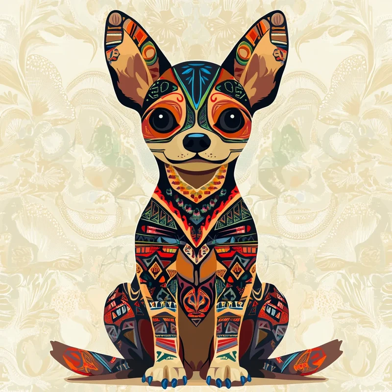 American Indian Art Chihuahua Diamond Art Kit