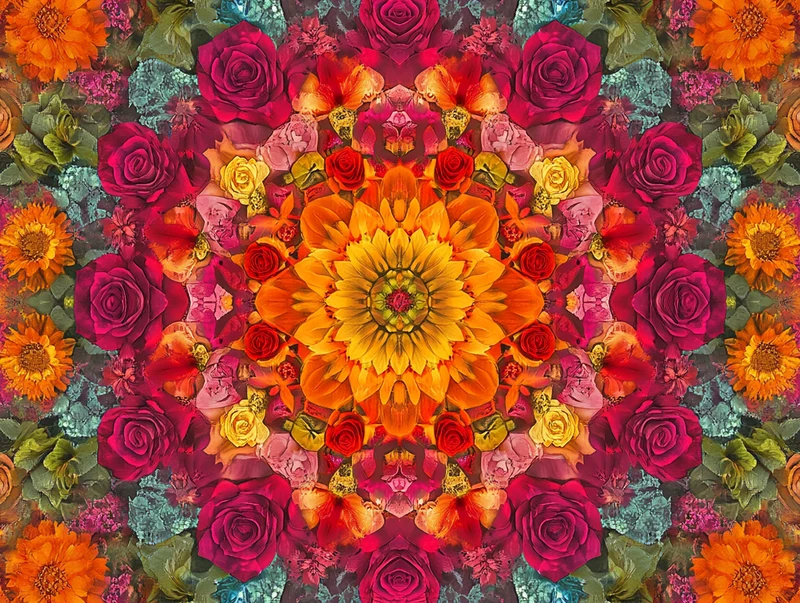Roses, Lilies, and Marigolds
