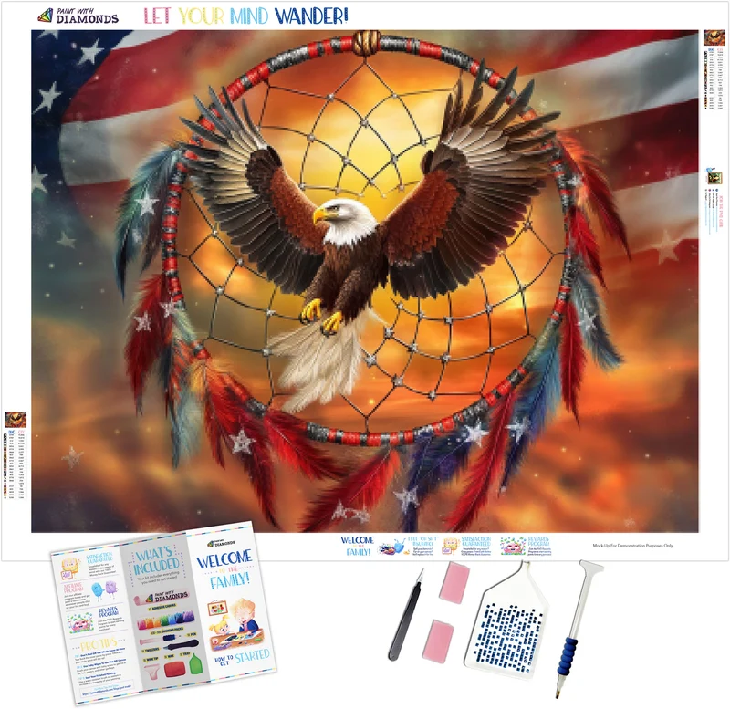 Eagle of Liberty Dreamcatcher with Stars and Stripes
