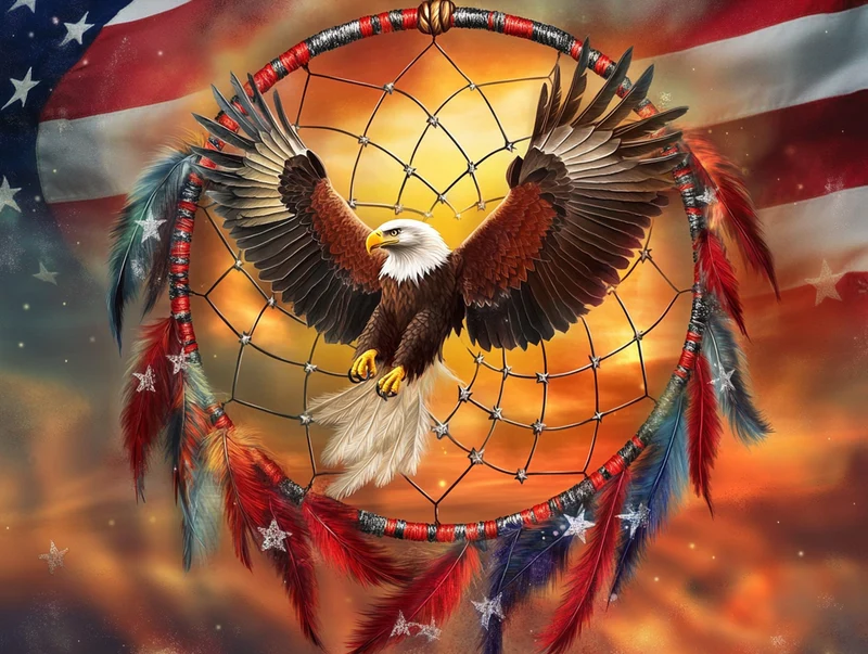 Eagle of Liberty Dreamcatcher with Stars and Stripes