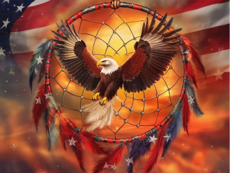 Eagle of Liberty Dreamcatcher with Stars and Stripes