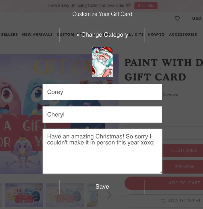 Paint With Diamonds Gift Card