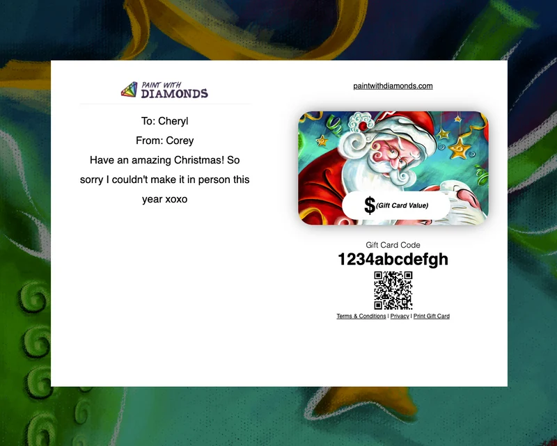 Paint With Diamonds Gift Card