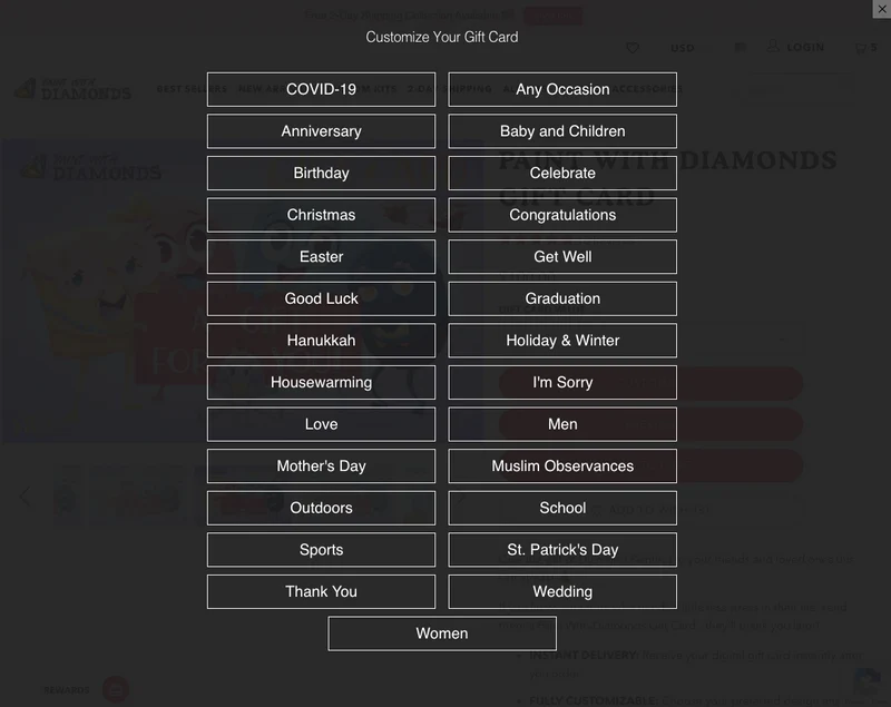 Paint With Diamonds Gift Card